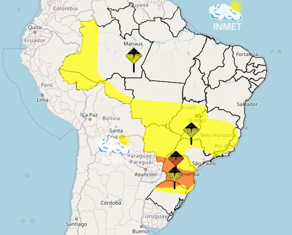 Alertas do Inmet - Foto: Reprodução.