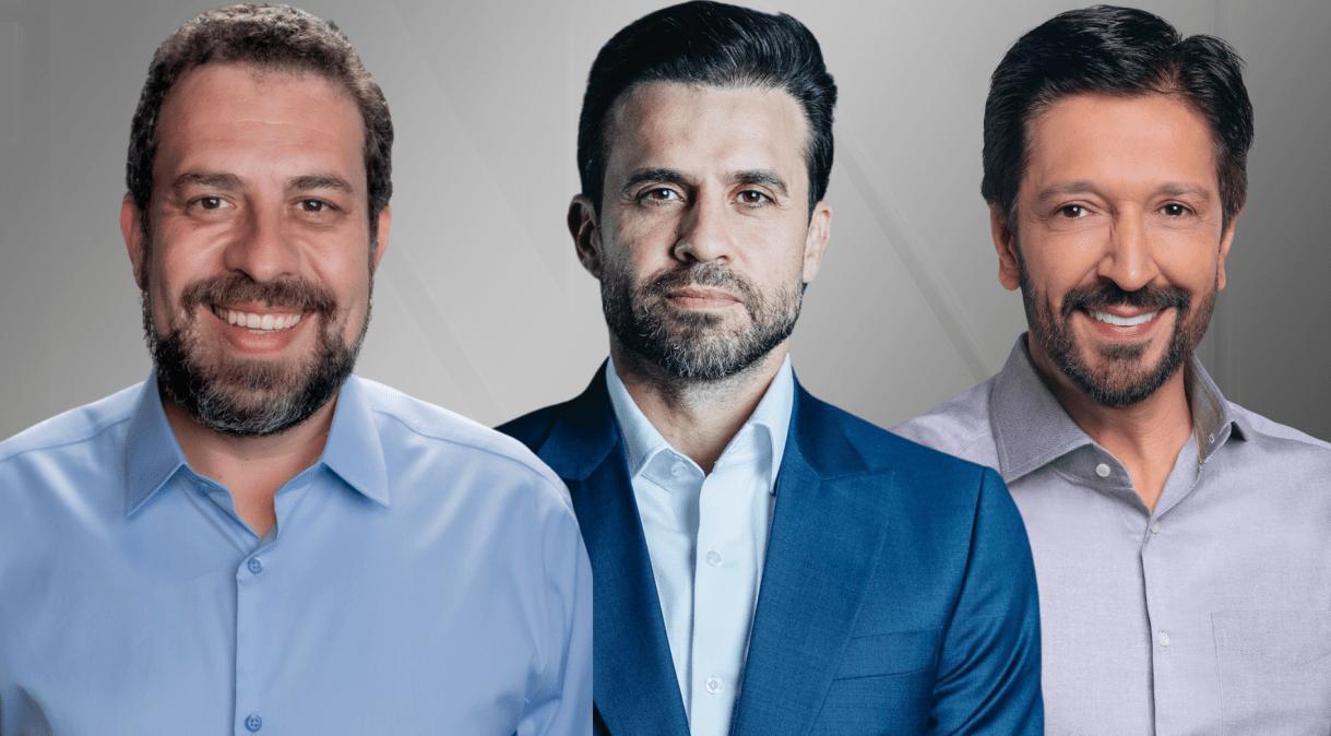 Candidatos à Prefeitura de São Paulo: Guilherme Boulos, Pablo Marçal e Ricardo Nunes