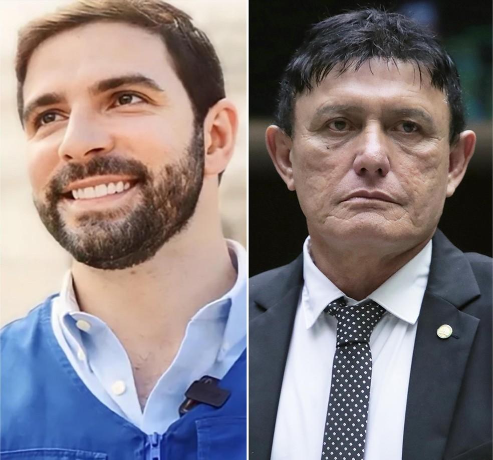 Os candidatos Igor Normando (MDB) e Éder Mauro (PL)