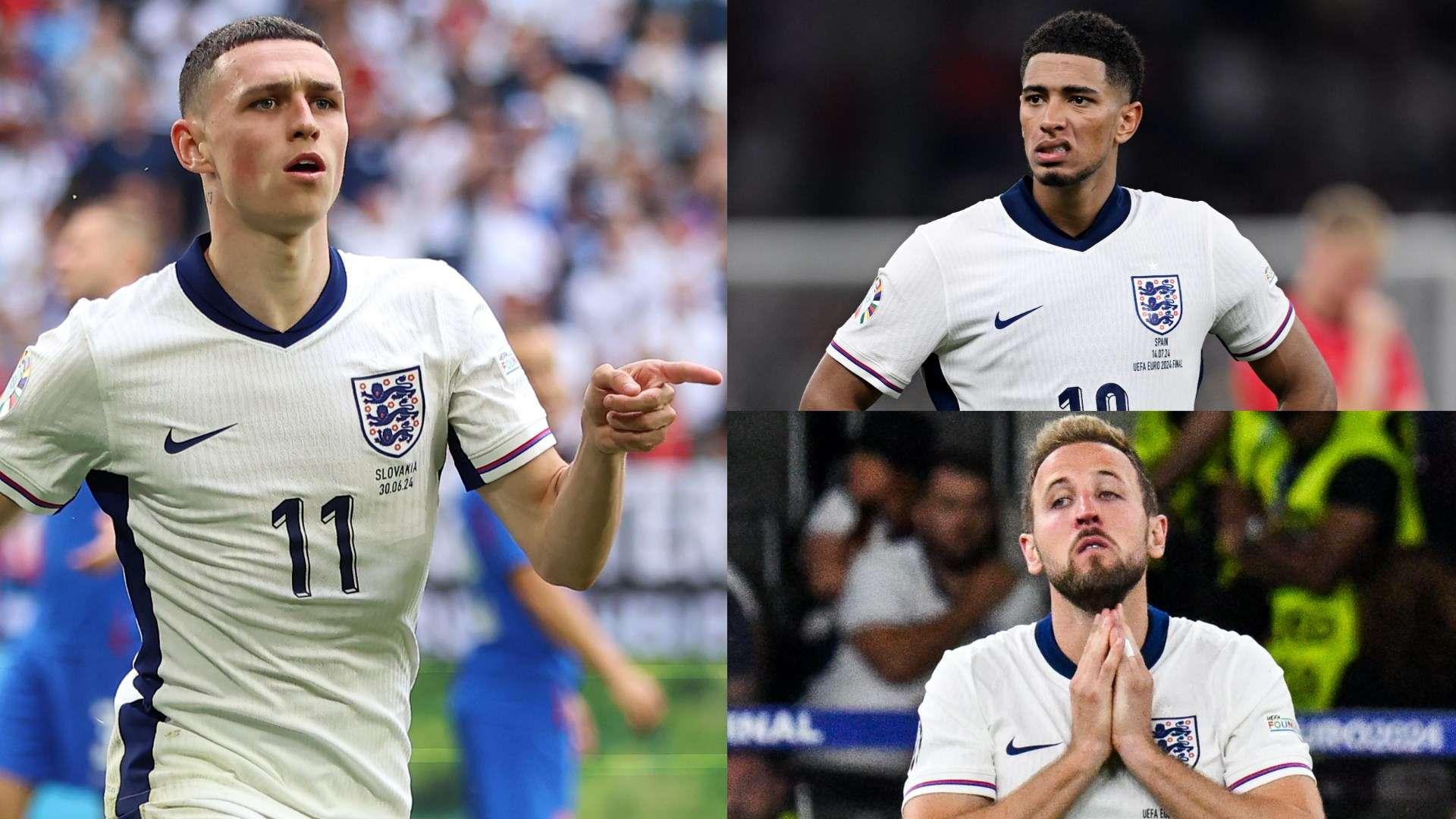 Phil Foden, Jude Bellingham e Harry Kane