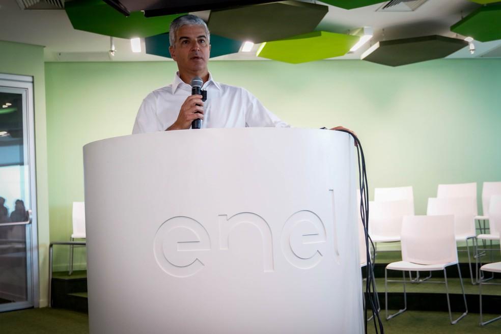 Presidente da Enel - Guilherme Lencastre - em coletiva de imprensa