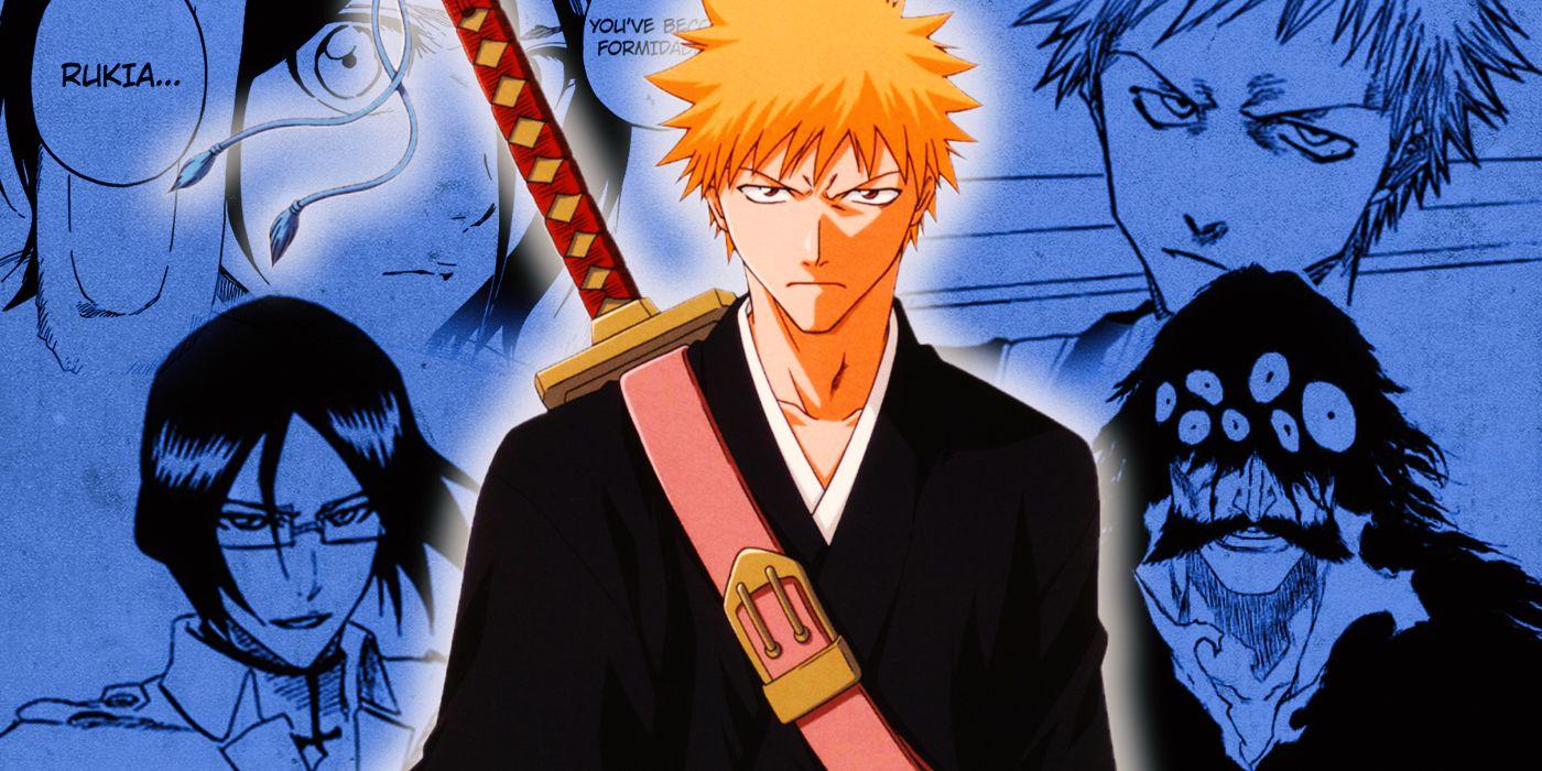 Ichigo, Rukia, Yhwach e Uryu de Bleach: Thousand Year Blood War