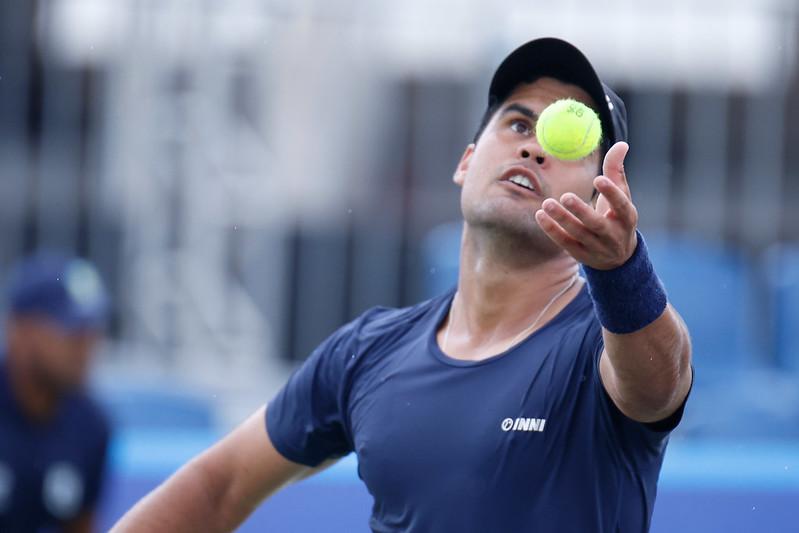 Thiago Wild durante a partida contra Daniil Medvedev