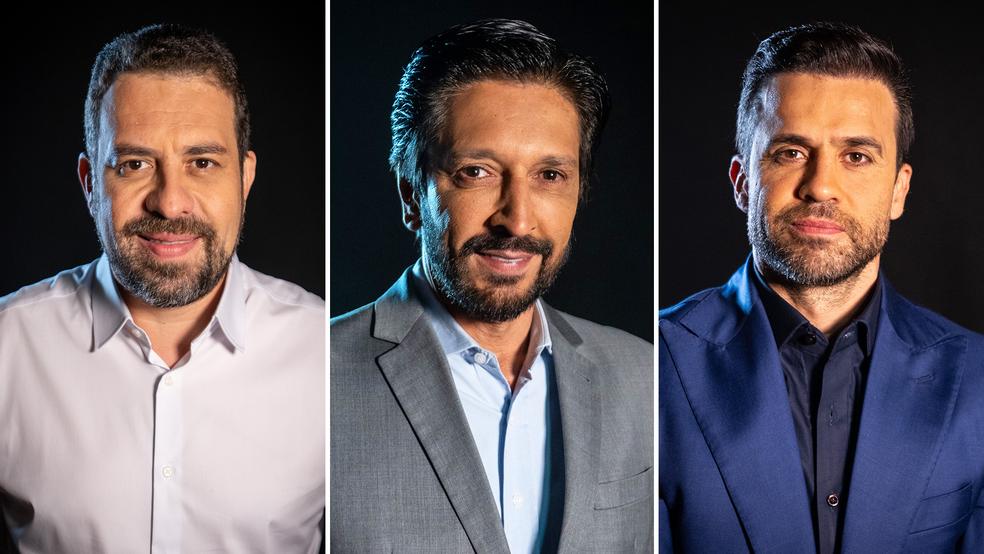 Candidatos à prefeitura de São Paulo Guilherme Boulos, Ricardo Nunes e Pablo Marçal