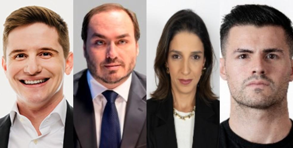 Lucas Pavanato, Carlos Bolsonaro, Ana Carolina Oliveira e Dr Murillo Lima — Foto: Divulgação