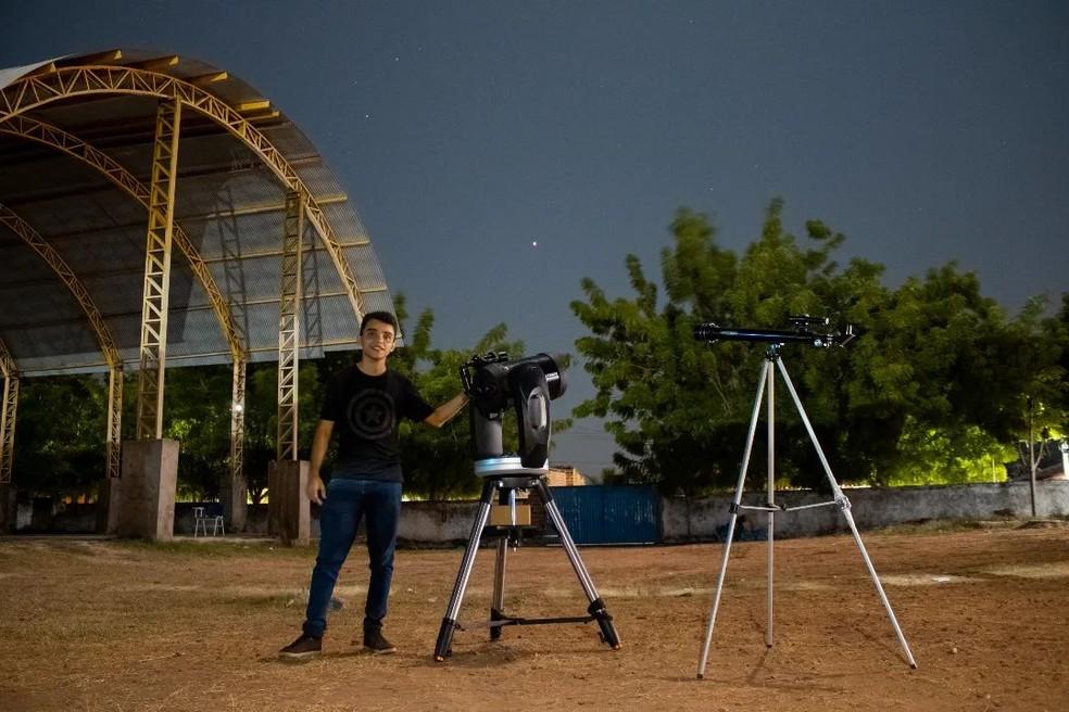 Gerson Ricardo é entusiasta da astronomia e faz registros fotográficos em São Bernardo (MA) — Foto: Gerson Ricardo Costa Farias