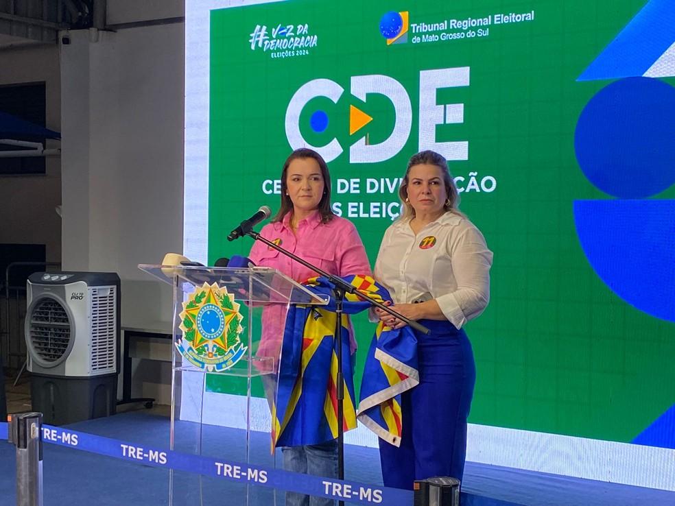 Prefeita reeleita de Campo Grande, Adriane Lopes (PP) e vice-prefeita eleita, Camilla Nascimento de Oliveira