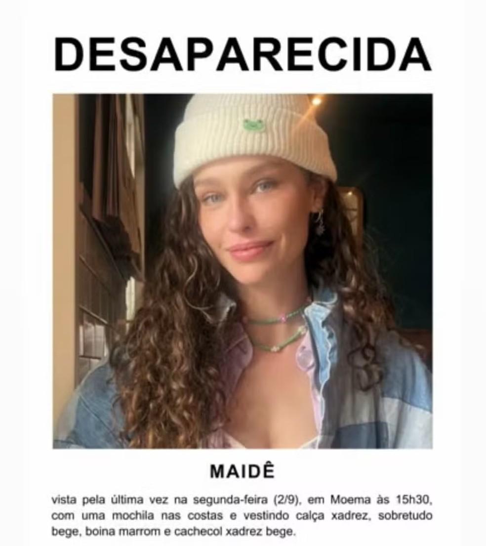 Cartaz de desaparecimento de Maidê Mahl