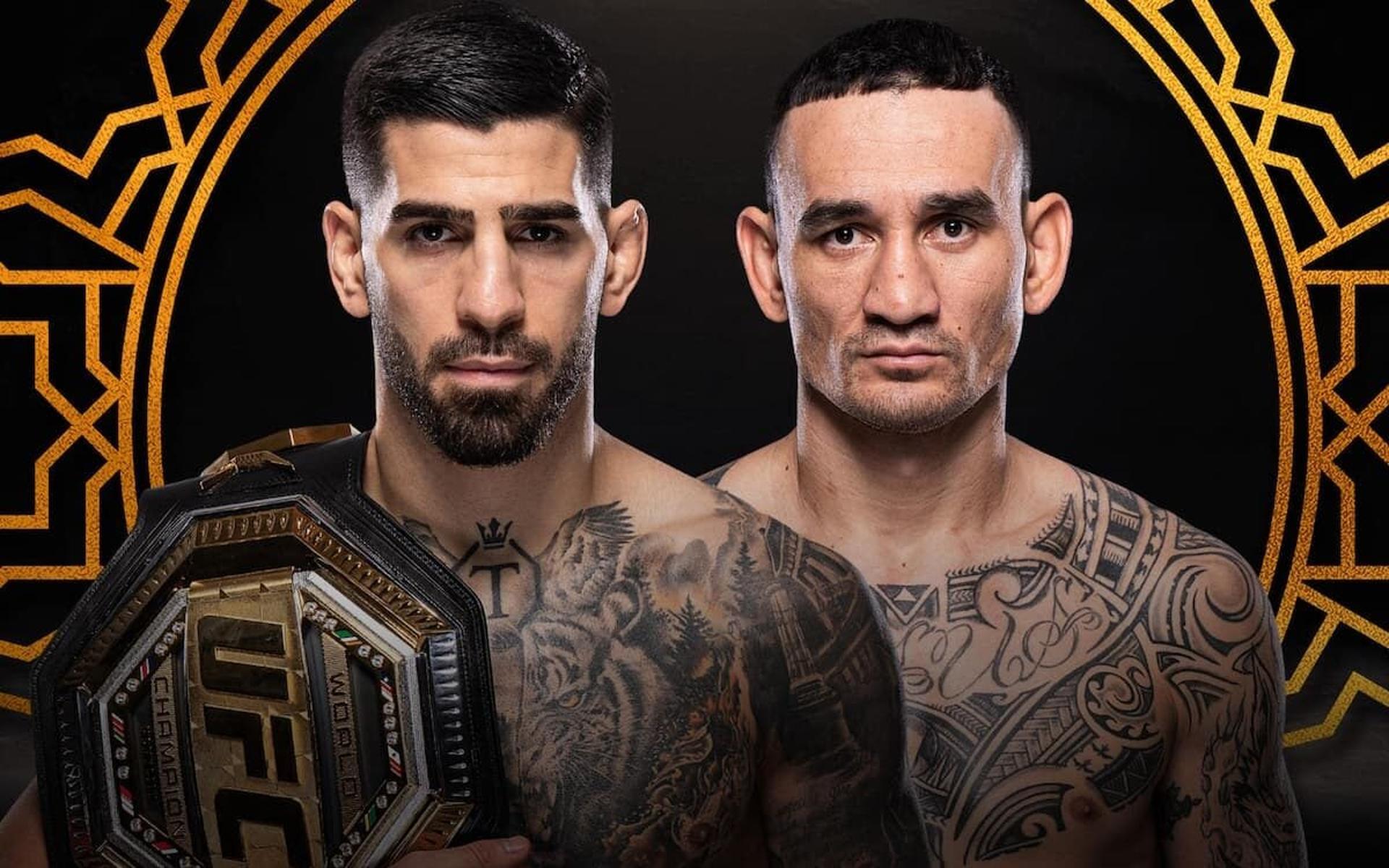 Ilia Topuria e Max Holloway no UFC 308