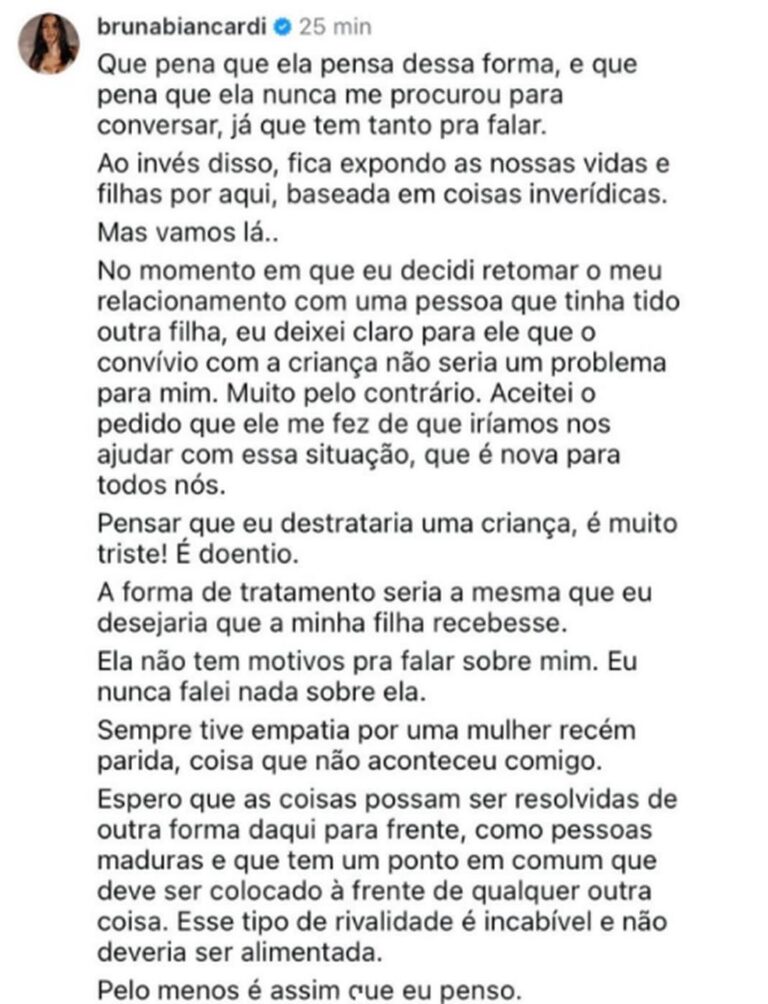 Bruna Biancardi Responde Amanda Kimberlly e Propõe Respeito no Relacionamento com Neymar