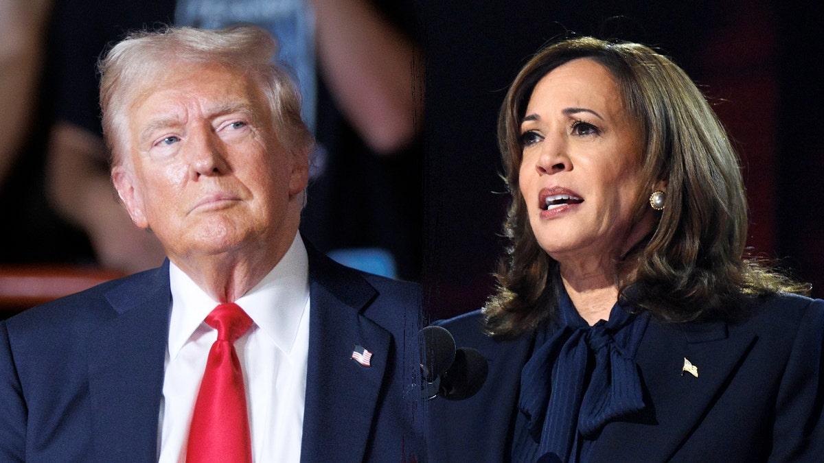 Candidatos Trump e Harris