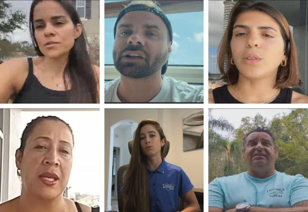 Brasileiros relatam passagem do furacão Milton, na Flórida — Foto: GloboNews/Reprodução