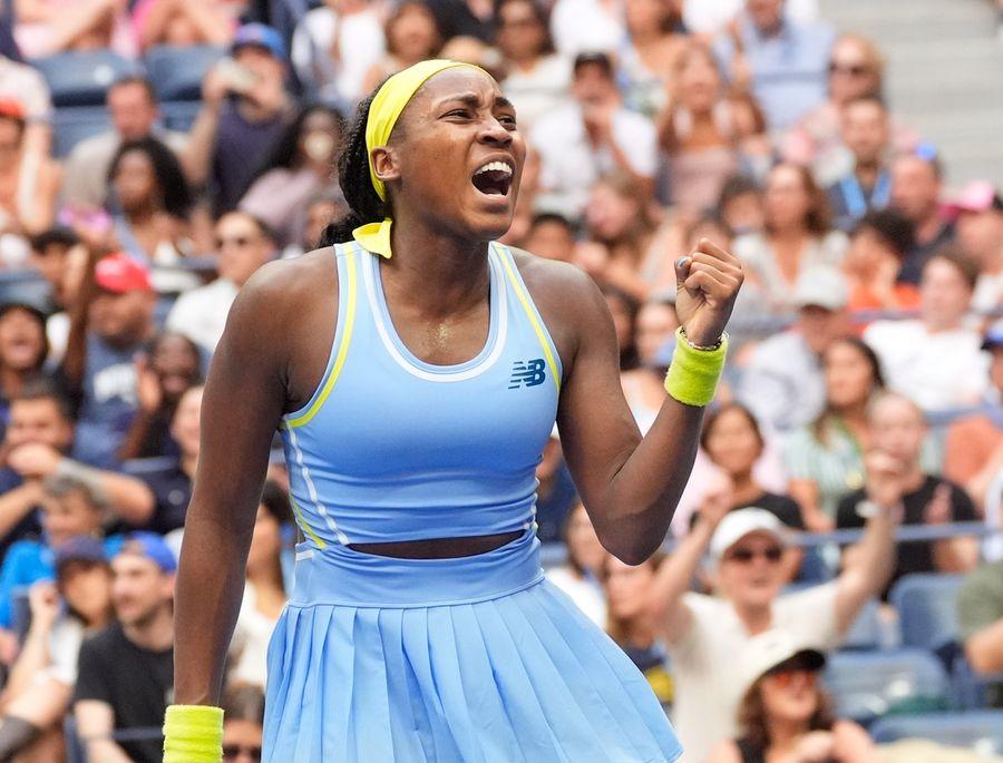 Coco Gauff durante o U.S. Open de Tênis