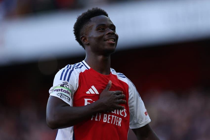 Bukayo Saka, destaque do Arsenal na temporada 2024-25