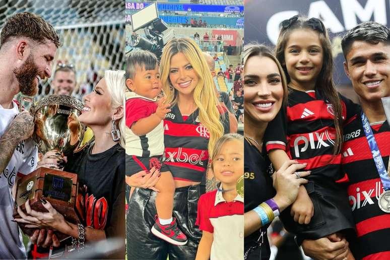 Léo Pereira, Karoline Lima, Jordana Holleben com os filhos e Ingrid Cantarini com o marido e a filha