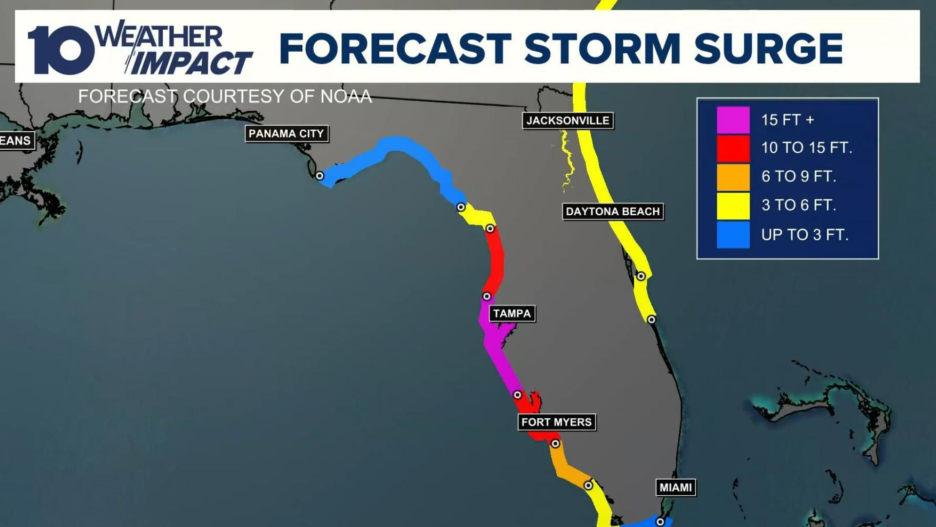 Meteorologista Dylan Robichaud fala sobre o que é um surto de tempestade e os impactos potenciais na costa da Flórida.