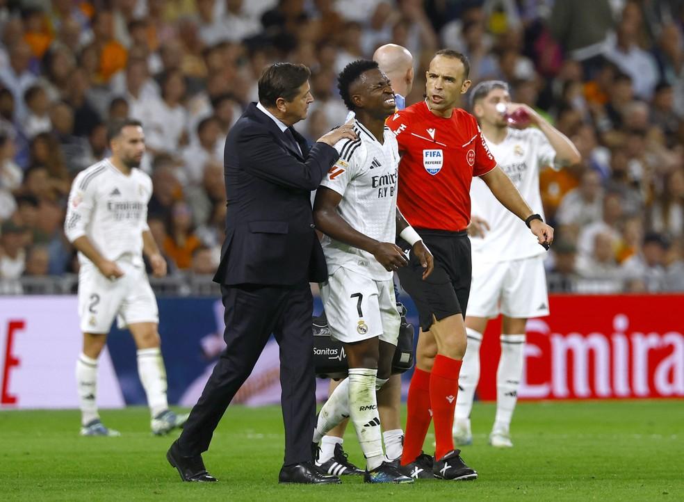 Vini Jr. durante jogo do Real Madrid