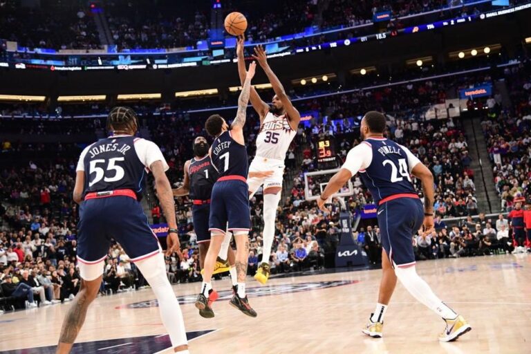 Kevin Durant brilha e leva o Phoenix Suns à vitória sobre os Clippers na prorrogação