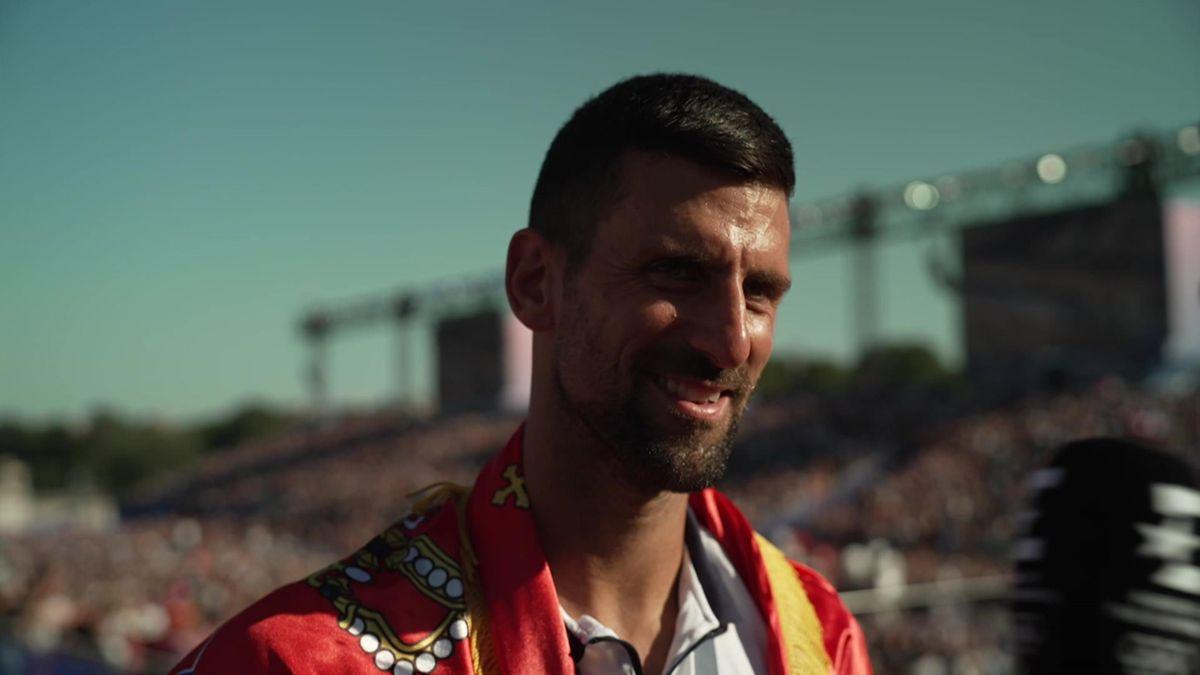 Novak Djokovic em ação no torneio de Xangai.