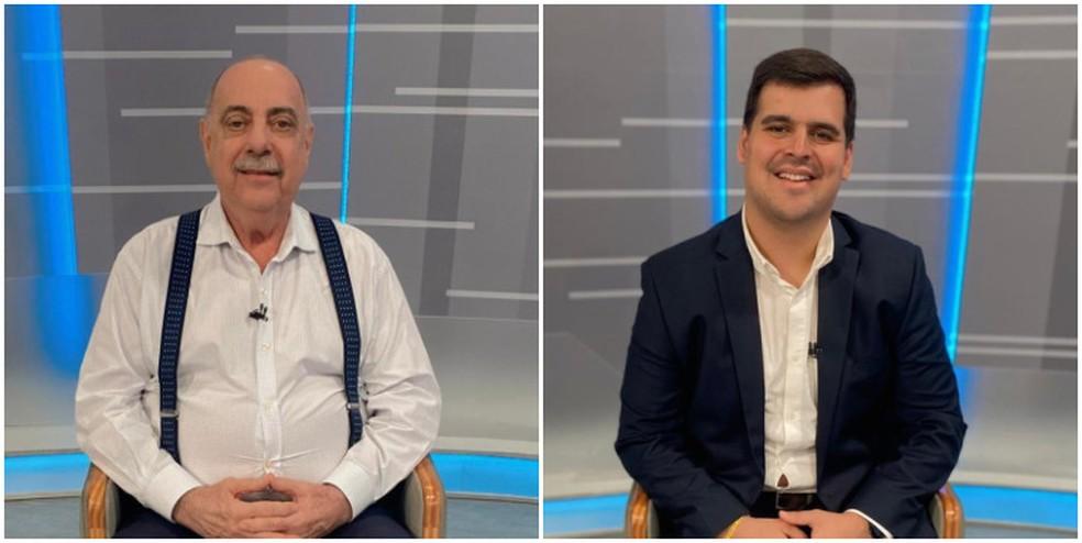 Fuad Noman (PSD) e Bruno Engler (PL) em entrevista ao MG2, da TV Globo