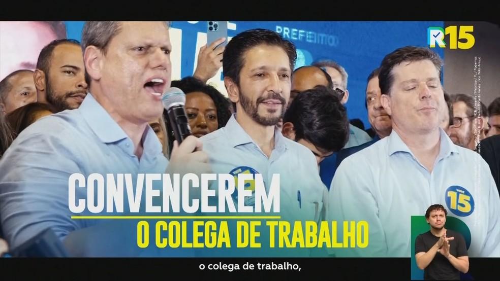 Nunes exibe Tarcísio no horário eleitoral e pede convencimento de eleitores indecisos.