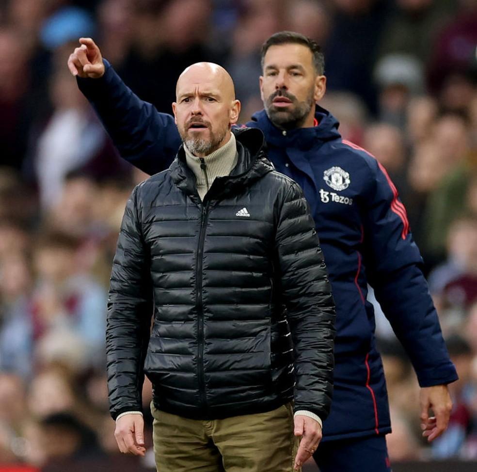 Erik ten Hag e Van Nistelrooy em ação no Manchester United