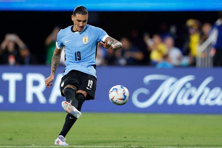 Darwin Núñez (Uruguai) durante jogo contra o Canadá