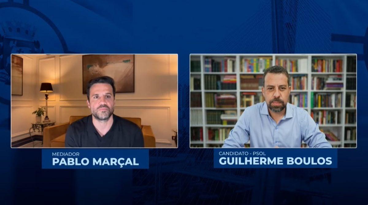 Marçal e Boulos lado a lado em sabatina