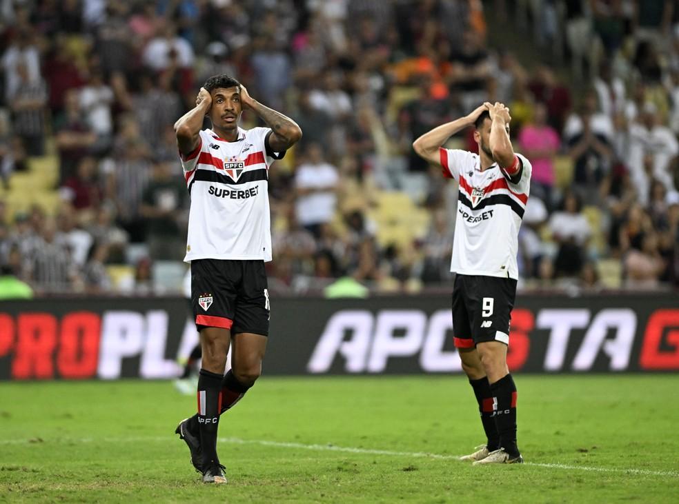 Luiz Gustavo e Calleri lamentam em Fluminense x São Paulo