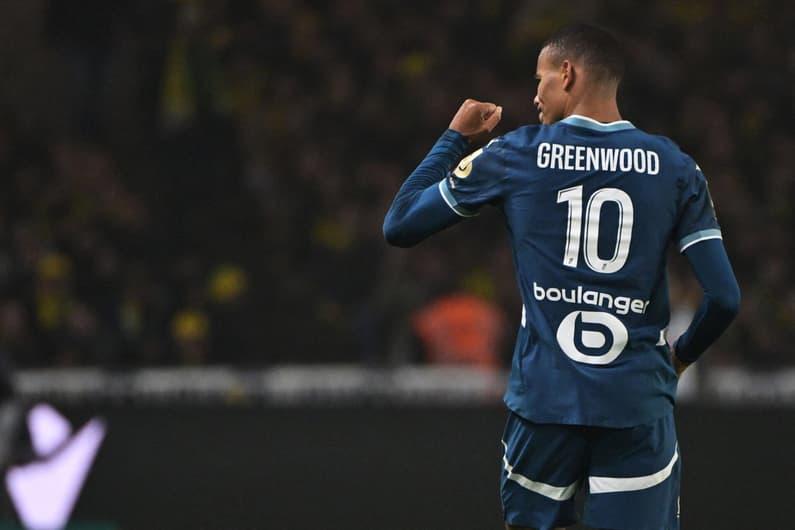 Mason Greenwood durante partida do Olympique