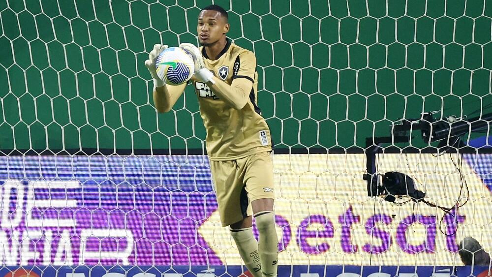 Goleiro John, do Botafogo, em ação durante partida