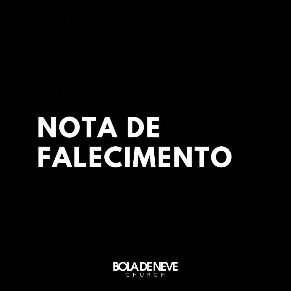 Igreja Bola de Neve confirma morte de seu fundador