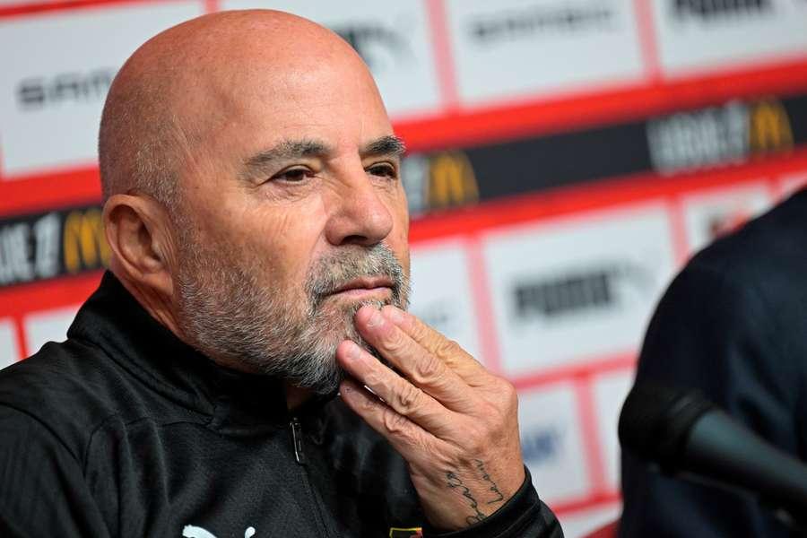 Jorge Sampaoli numa conferência de imprensa.