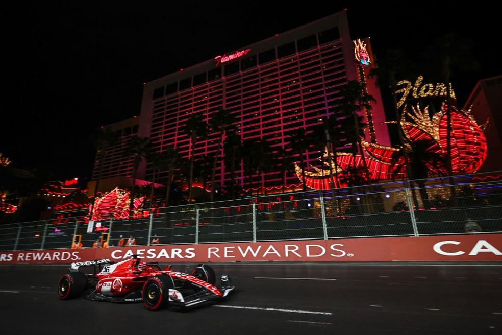 Charles Leclerc na classificação do GP de Las Vegas de F1 2023