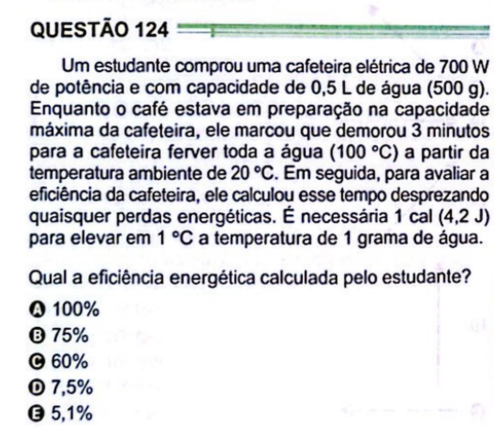 Questão de física do Enem 2024 não tem resposta, dizem professores