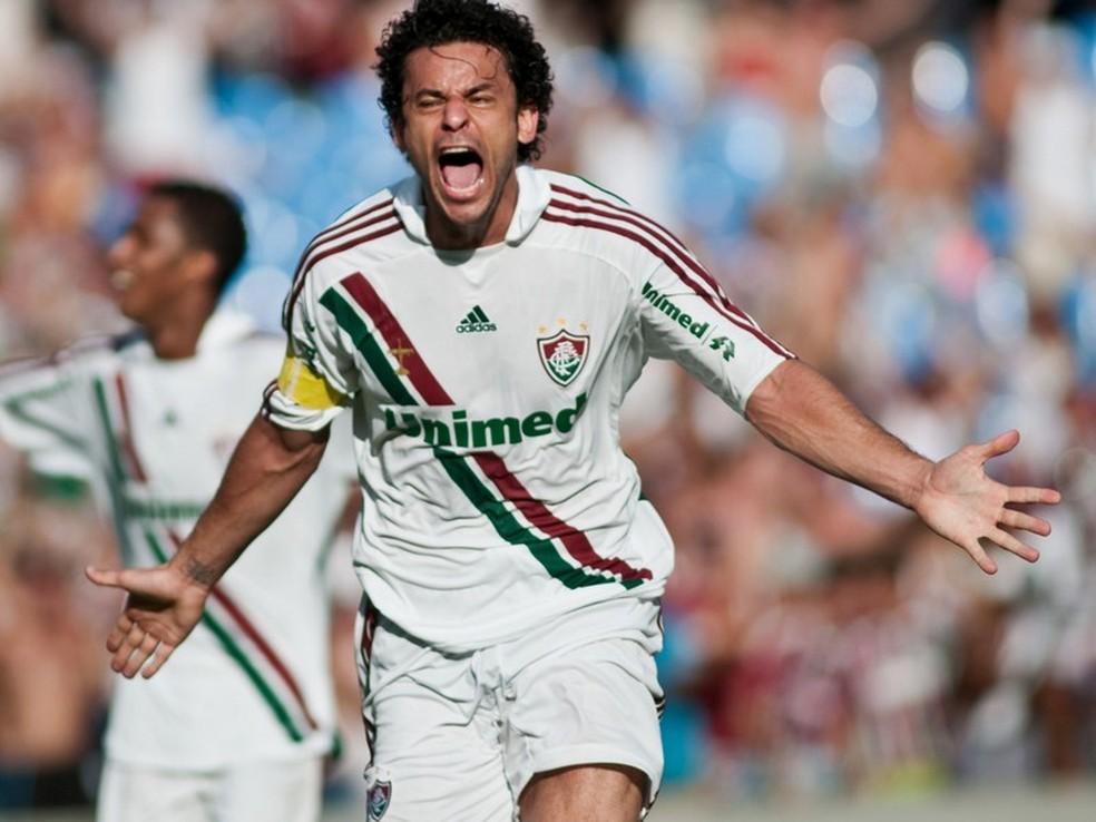 Fred comemora gol pelo Fluminense em 2009