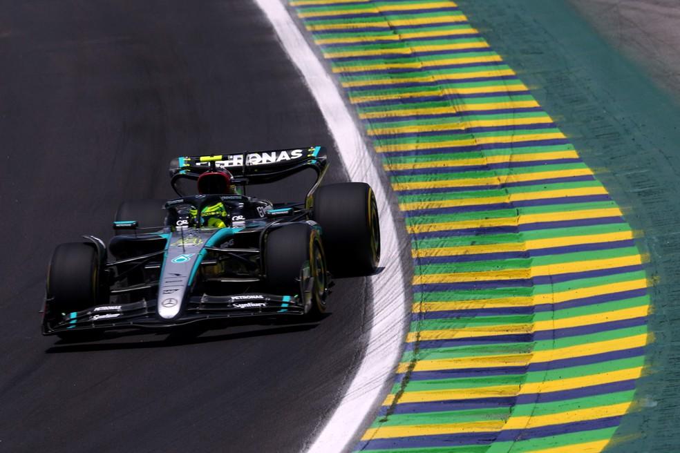 Lewis Hamilton no treino livre do GP de São Paulo 2024