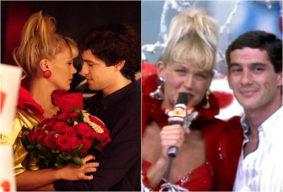 Pâmela Tomé e Gabriel Leone como Xuxa e Senna na série