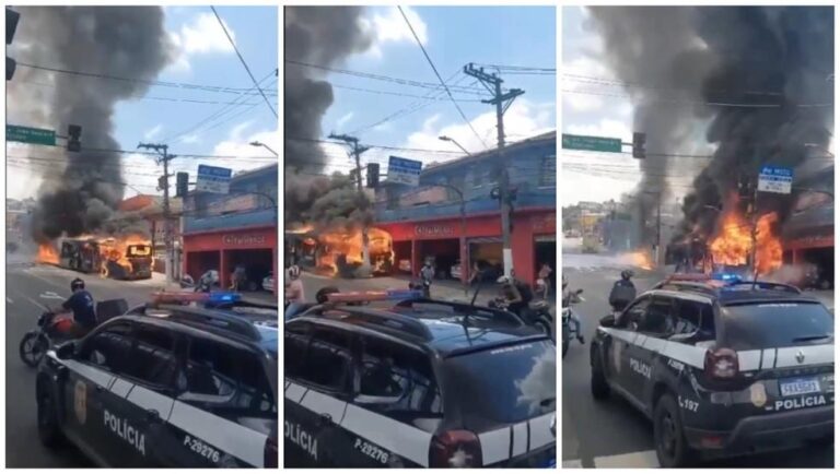 Ônibus em chamas desgovernado provoca acidente na Zona Sul de SP