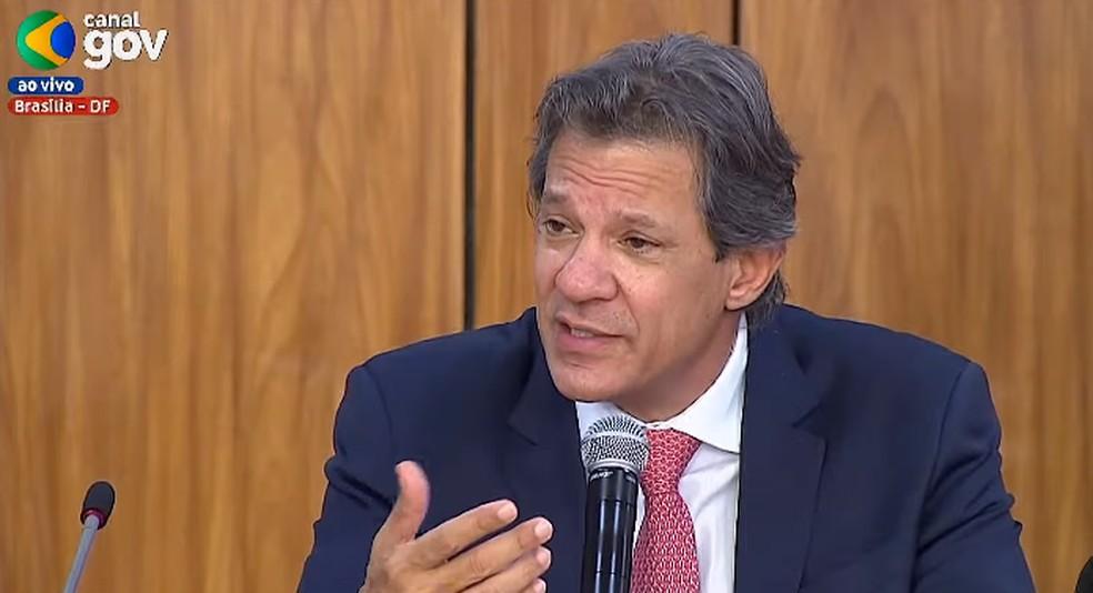 Ministro da Fazenda, Fernando Haddad, em evento com empresários.