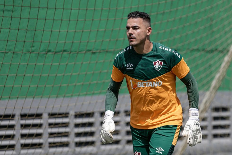 Felipe Alves durante treino do Fluminense