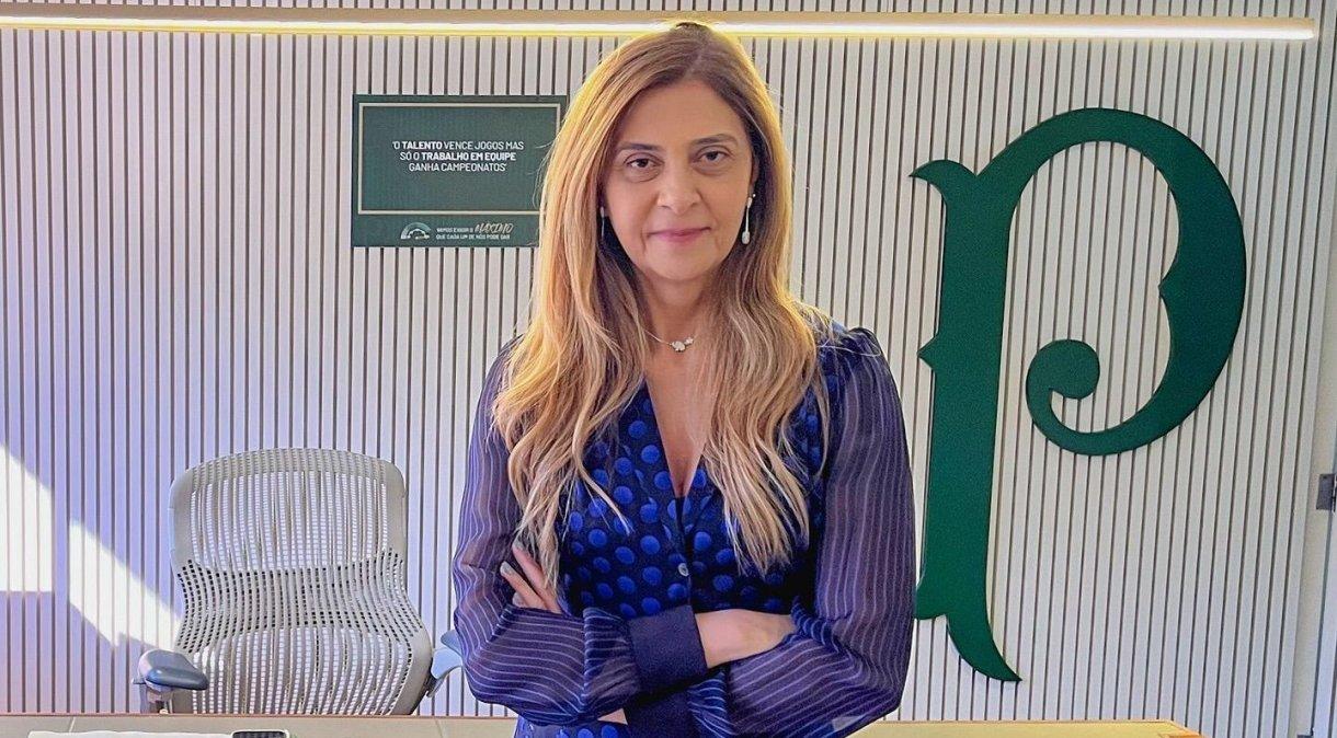 Leila Pereira, presidente do Palmeiras.