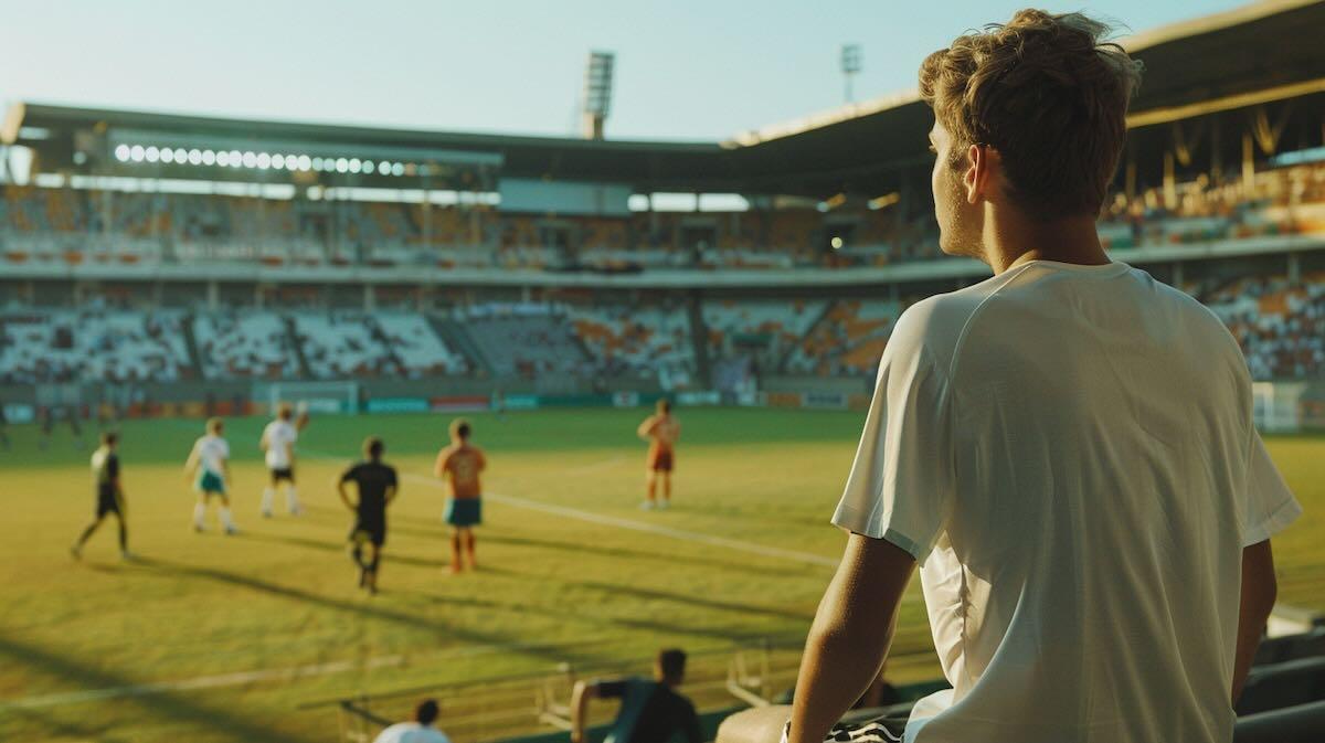 Torcida animada no estádio