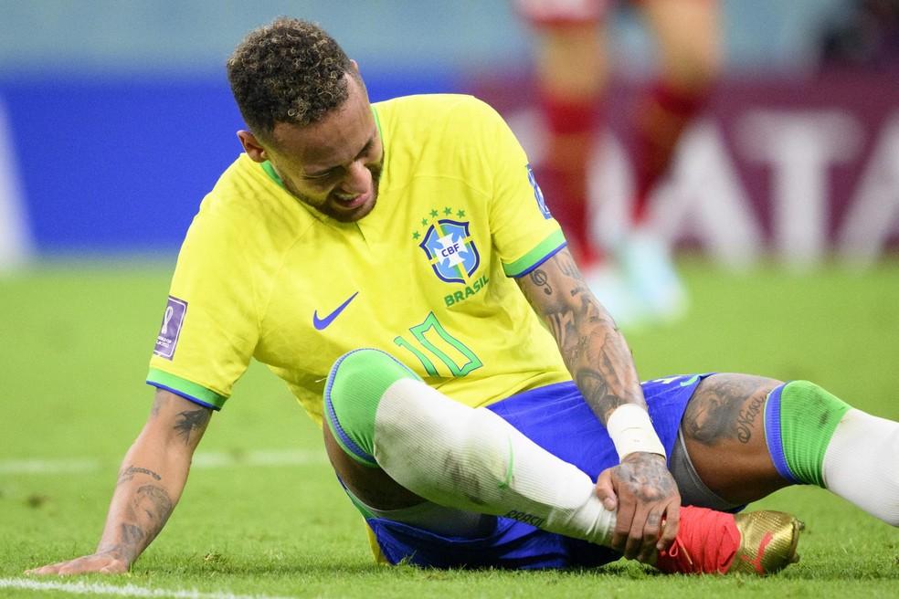 Neymar na estreia da seleção brasileira na Copa do Mundo 2022