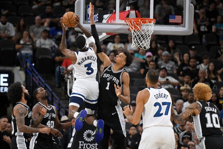 Timberwolves enfrentam dificuldades em derrota para os Spurs