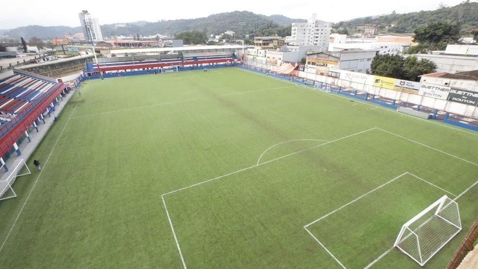 Vista dos camarotes para o campo do Augusto Bauer