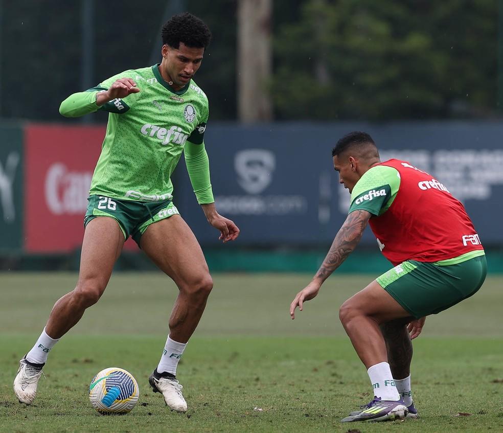 Murilo e Naves em treino do Palmeiras