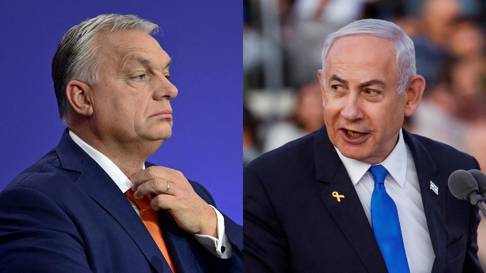 Primeiro-ministro da Hungria, Viktor Orbán, e primeiro-ministro de Israel, Benjamin Netanyahu.