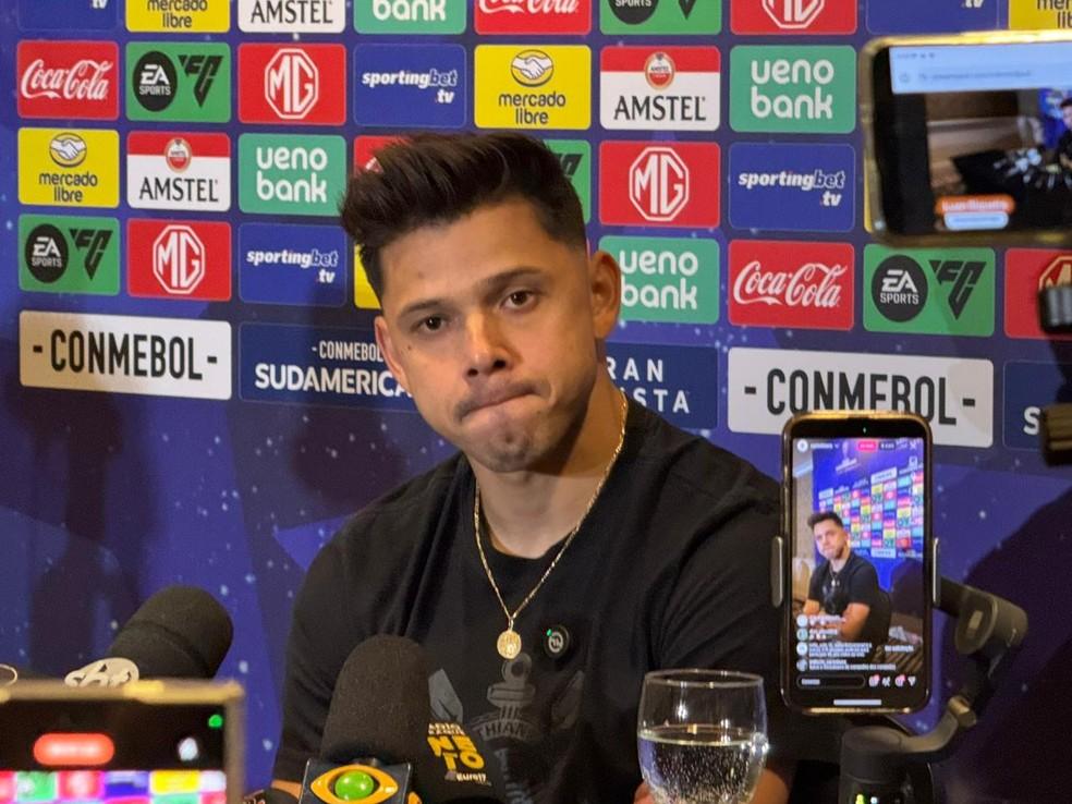 Ángel Romero, atacante do Corinthians, em entrevista antes de semi da Sul-Americana.