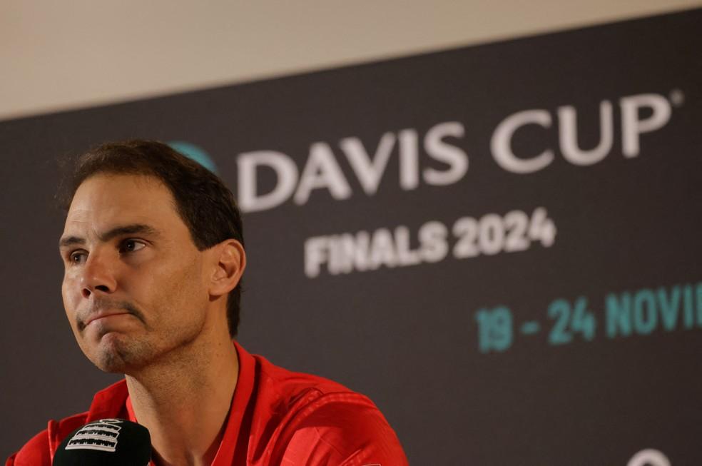 Rafael Nadal em entrevista coletiva antes da Copa Davis